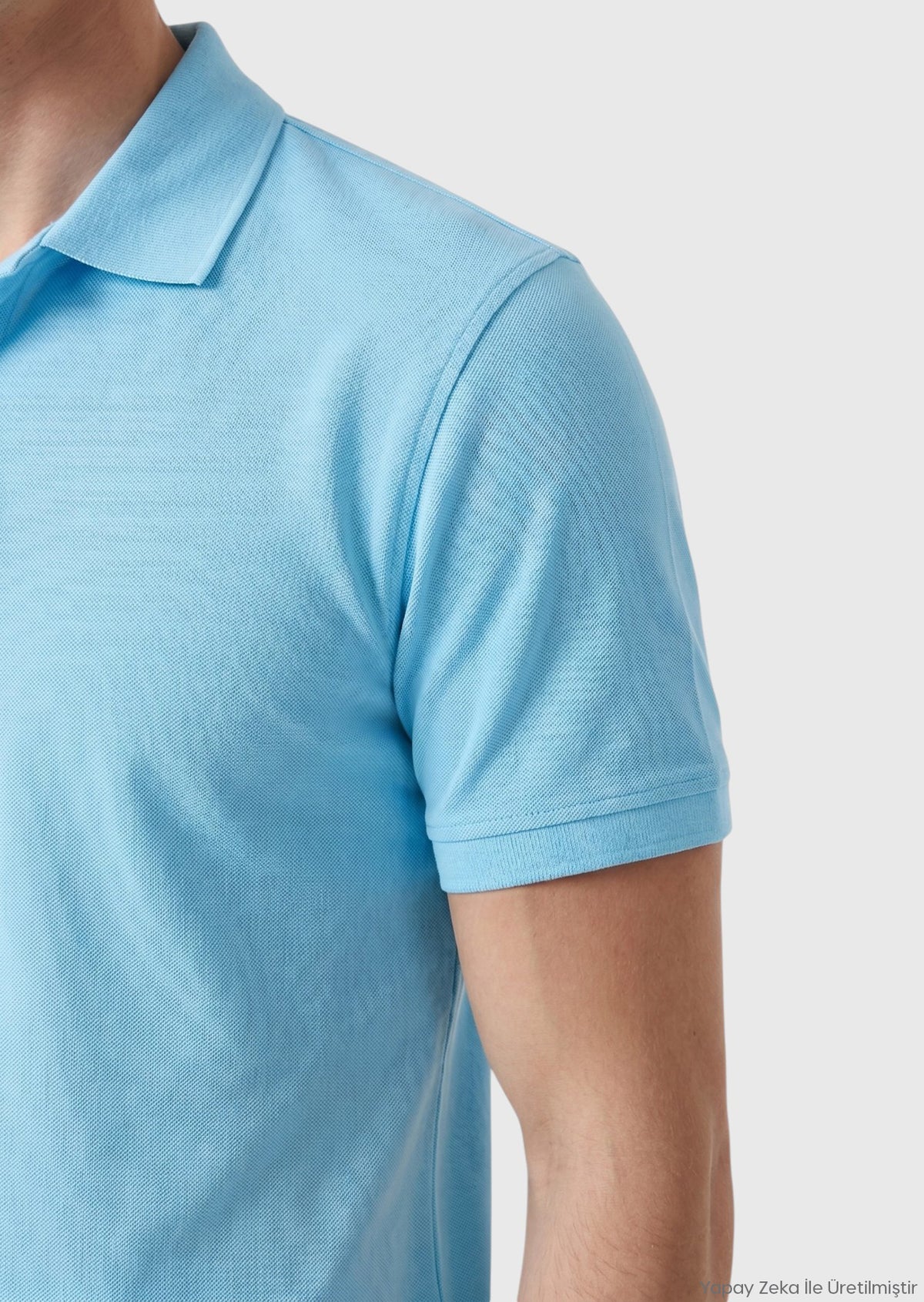Turkuaz Düz %100 Pamuk T-Shirt