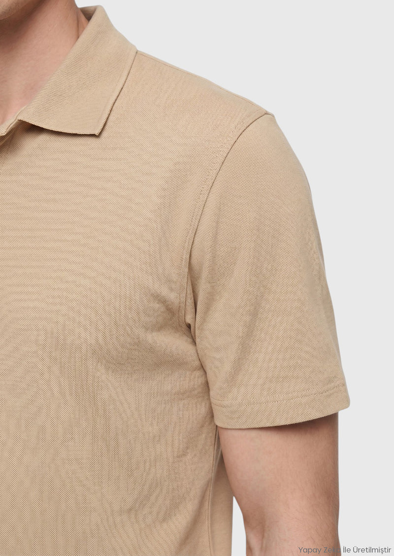 Açık Sarı Düz %100 Pamuk T-Shirt