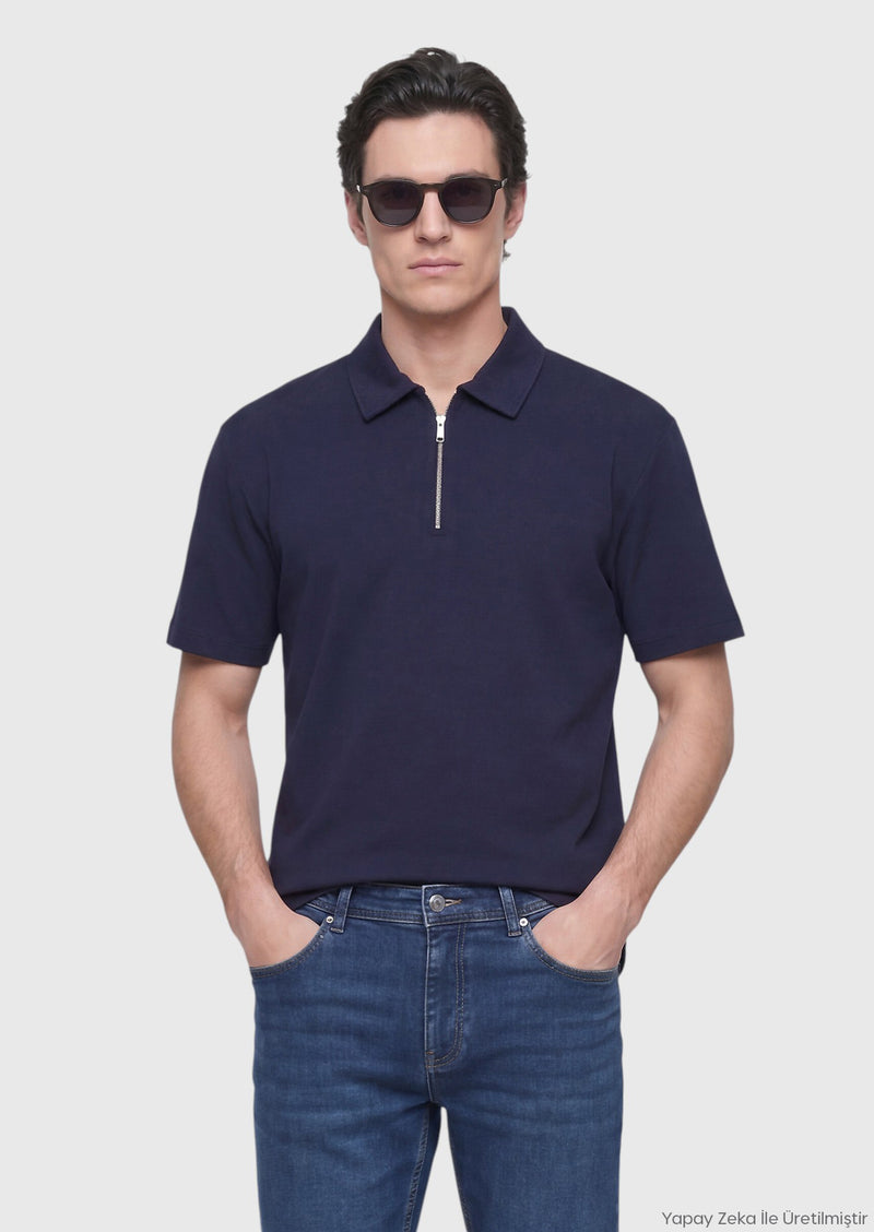 Lacivert Düz T-Shirt