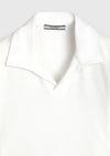 Beyaz Düz Pamuk Karışımlı T-Shirt