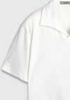 Beyaz Düz Pamuk Karışımlı T-Shirt