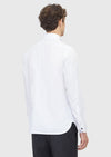Beyaz Düz Slim Fit Duble Manşet Smokin Gömlek