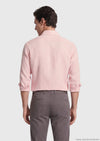 Pembe Düz Casual Fit Uzun Dokuma Casual %100 Pamuk Gömlek