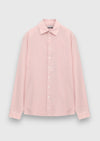 Pembe Düz Casual Fit Uzun Dokuma Casual %100 Pamuk Gömlek