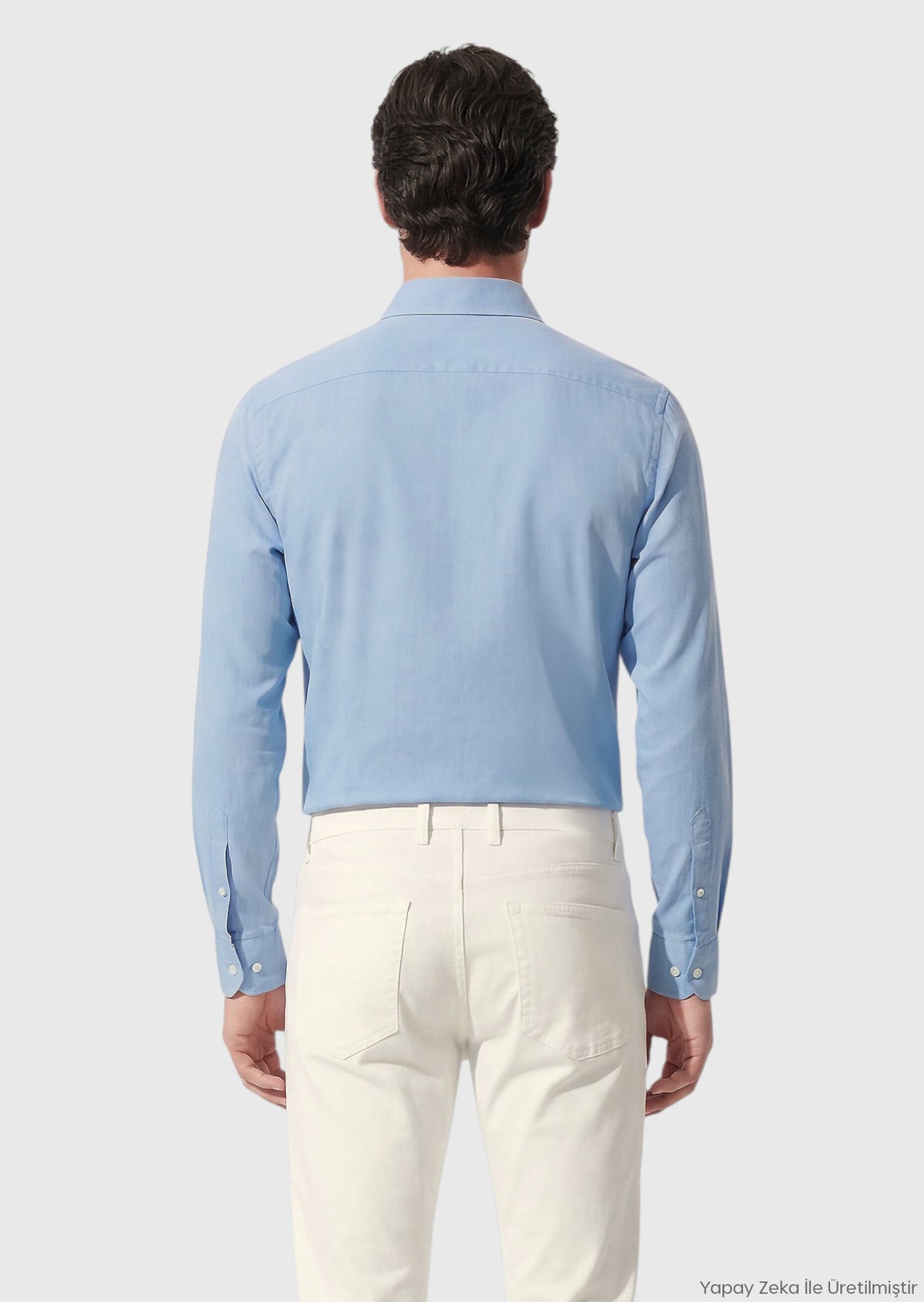 Mavi Düz Casual Fit Uzun Dokuma Casual %100 Pamuk Gömlek