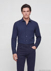 Lacivert Düz Casual Fit Uzun Dokuma Casual %100 Pamuk Gömlek