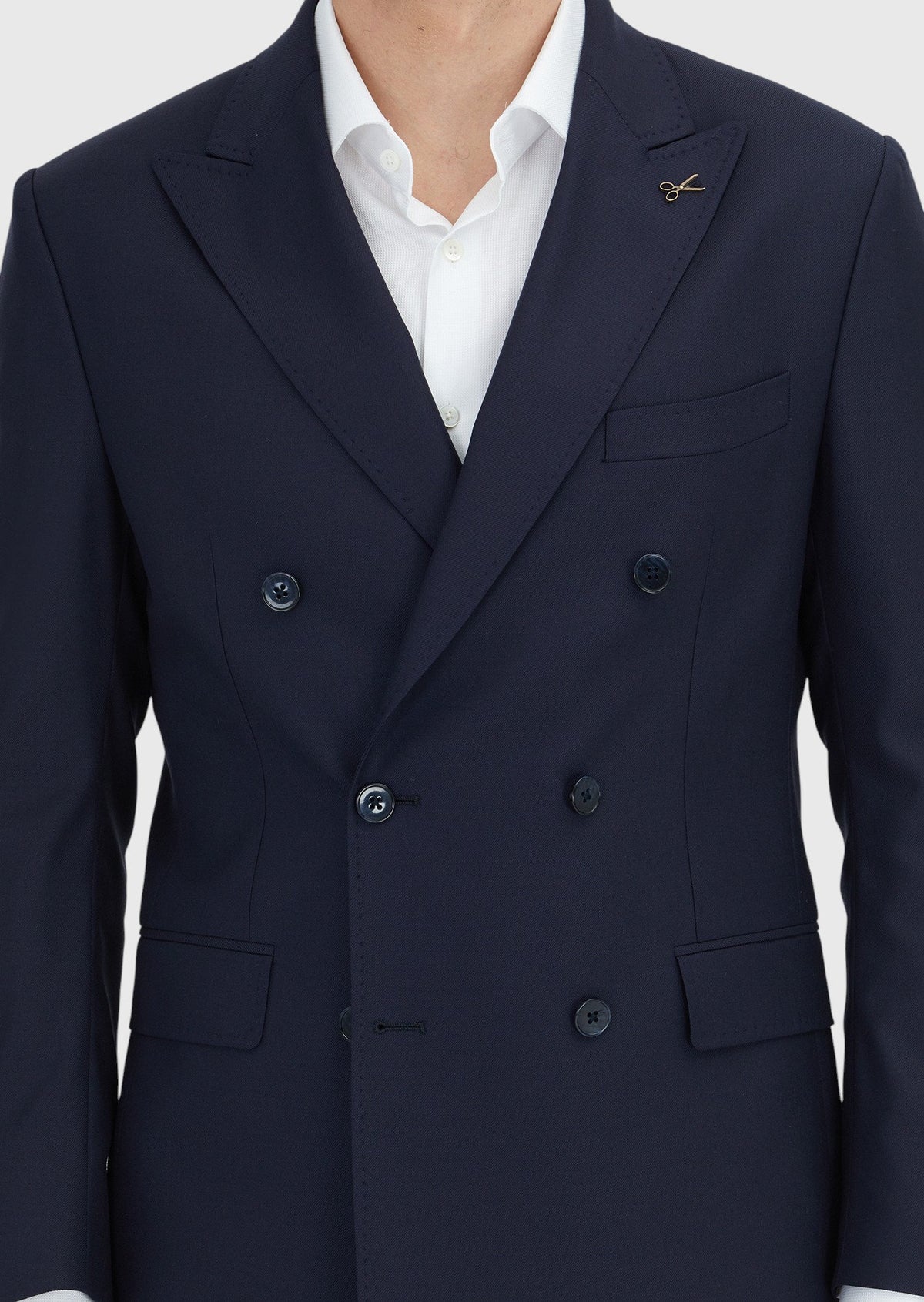 Lacivert Düz Zeroweight Slim Fit %100 Yün Takım Elbise