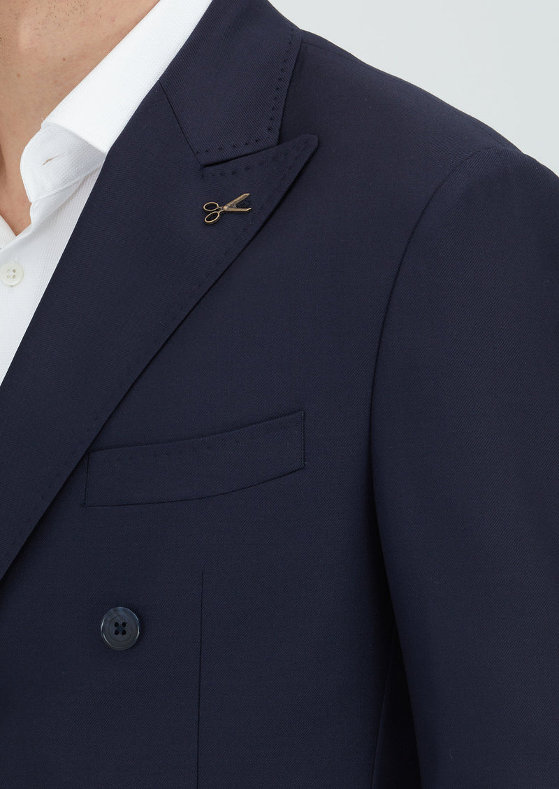 Lacivert Düz Zeroweight Slim Fit %100 Yün Takım Elbise