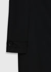 Siyah Regular Fit Gömlek Yaka Casual Teknik Pardösü