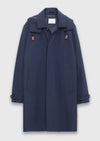 Lacivert Regular Fit Kapüşonlu Casual Teknik Pardösü