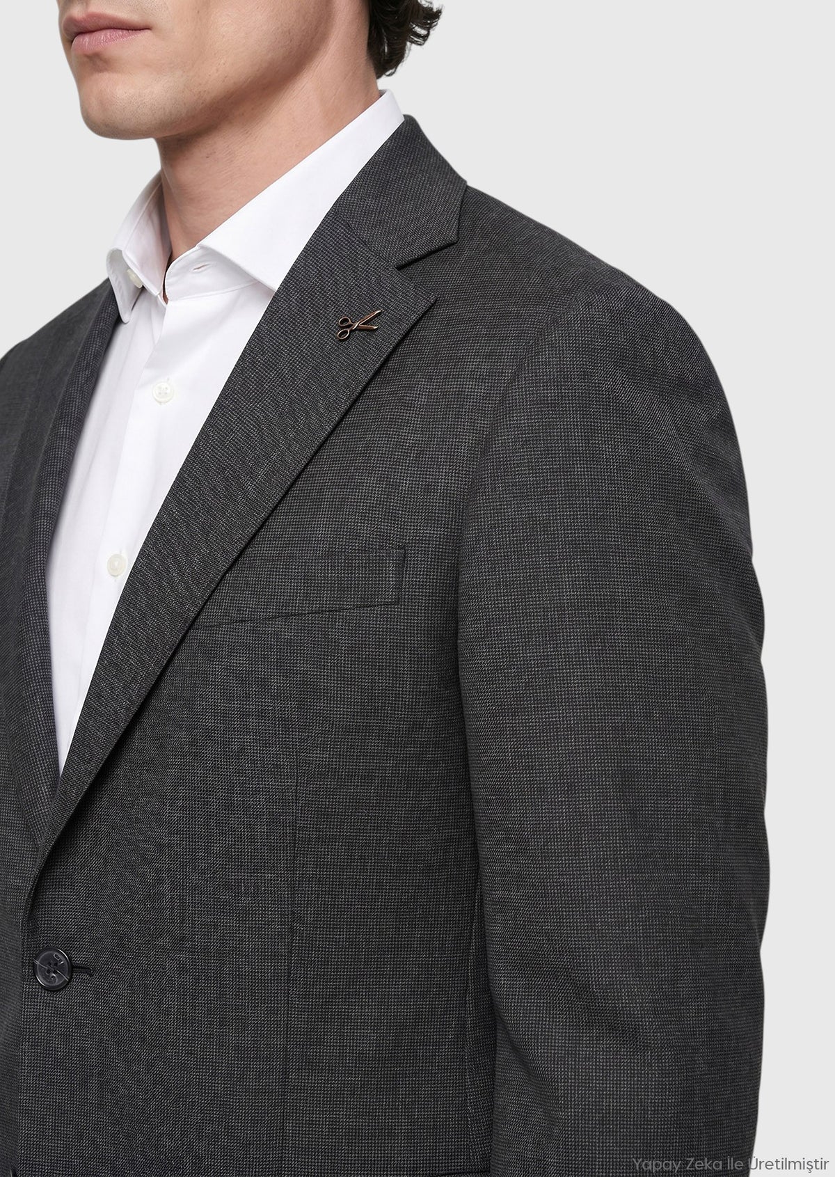 Antrasit Modern Fit Yün Karışımlı Takım Elbise