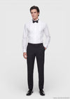 Beyaz Düz Slim Fit Duble Manşet Smokin Gömlek