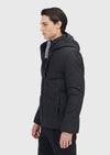 Siyah Regular Fit Kapüşonlu Casual Dokuma Mont
