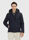Lacivert Regular Fit Kapüşonlu Casual Dokuma Mont