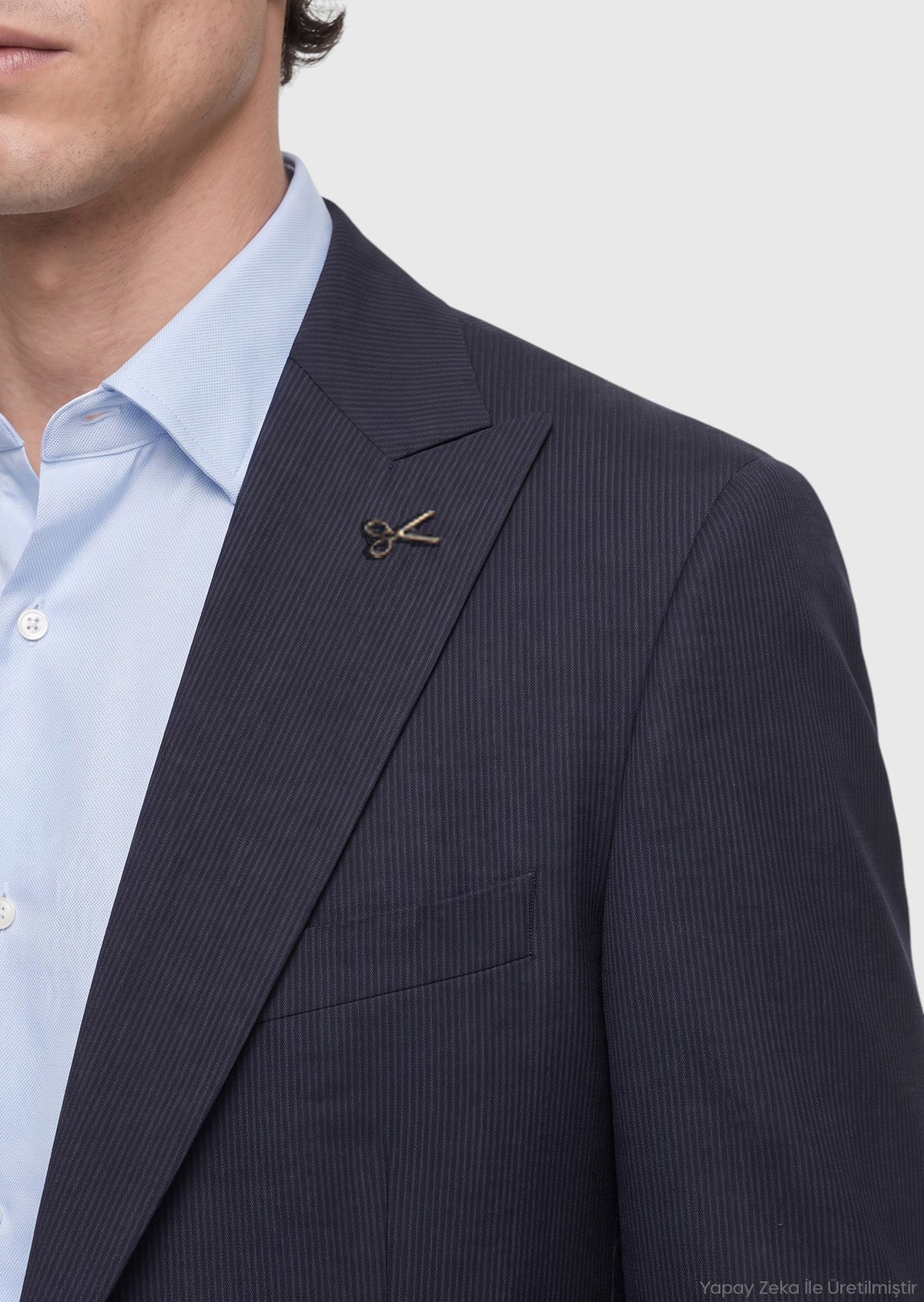 Lacivert Mikro Modern Fit Yün Karışımlı Takım Elbise