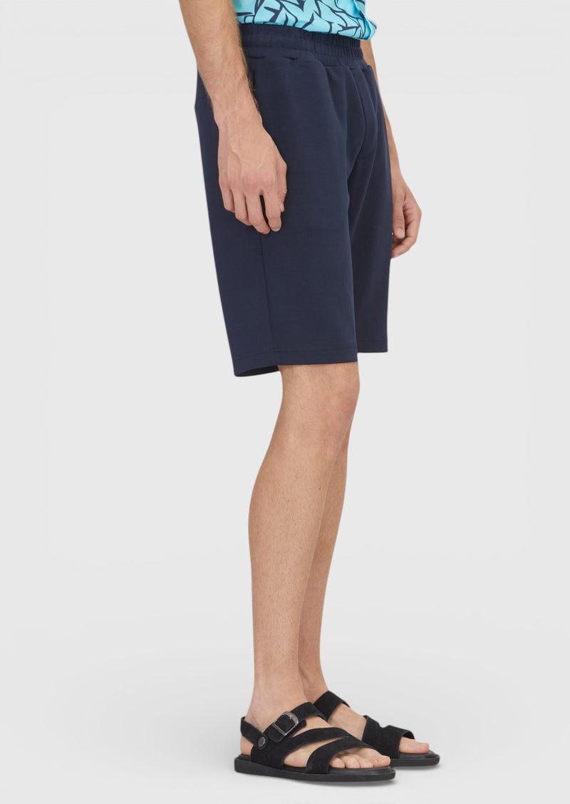 Lacivert Düz Örme Regular Fit Casual Bermuda