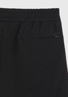 Siyah Düz Örme Regular Fit Casual Bermuda