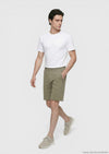 Haki Düz Örme Regular Fit Casual Bermuda