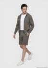 Mürdüm Düz Örme Regular Fit Casual Bermuda