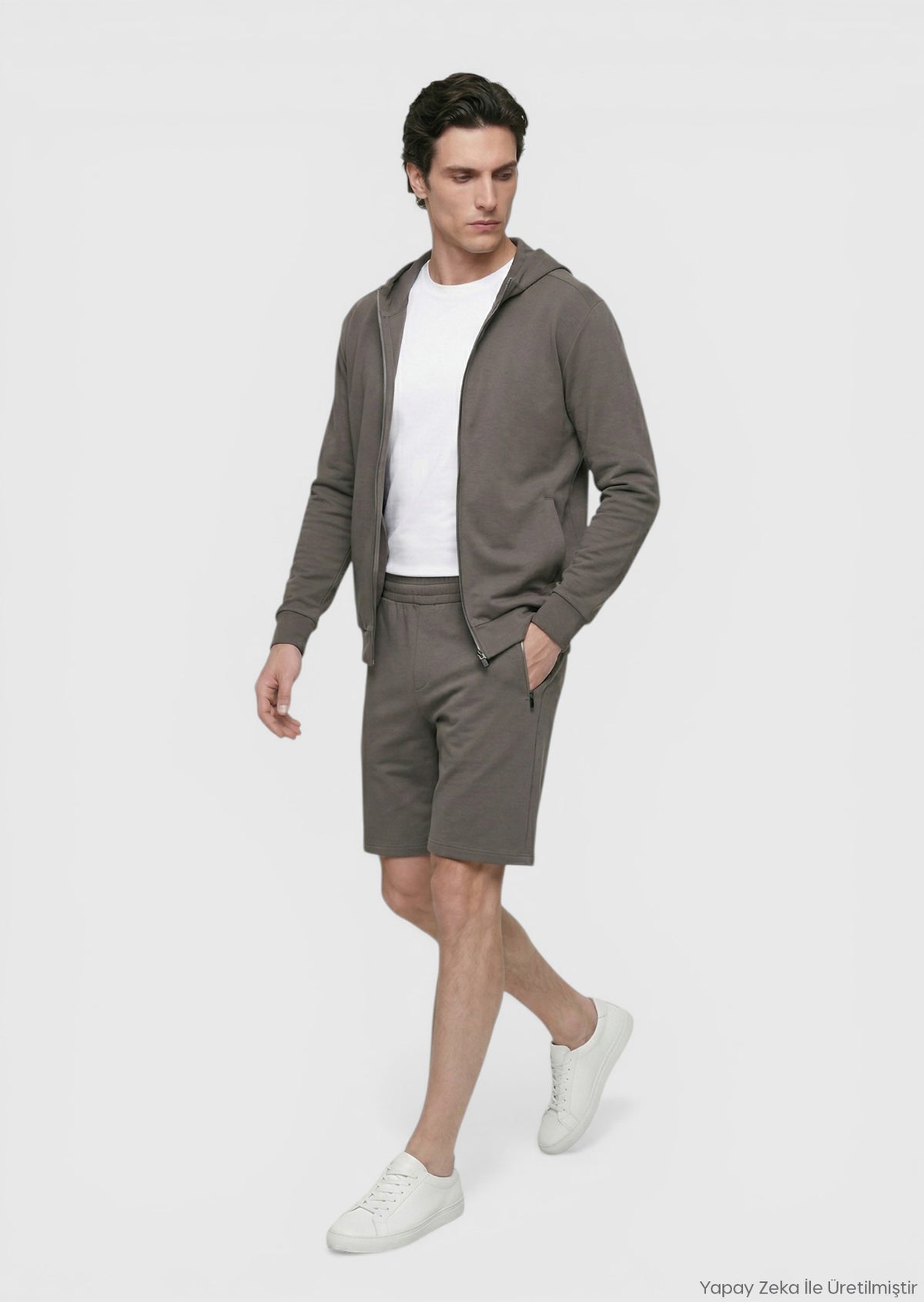 Damson Color Knitting Regular Fit Casual Bermuda