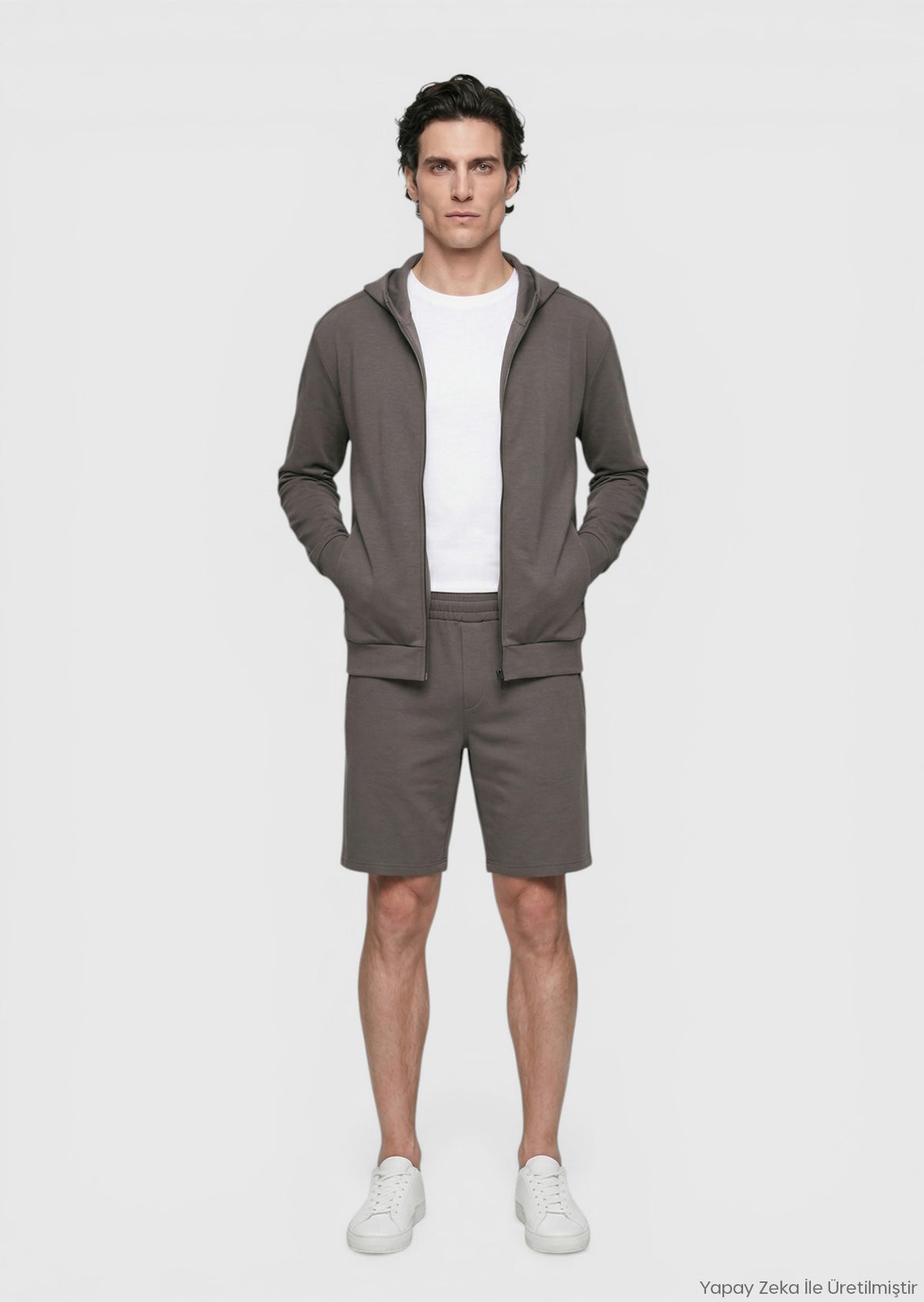 Mürdüm Düz Örme Regular Fit Casual Bermuda
