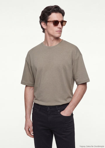 Haki Düz Sweatshirt