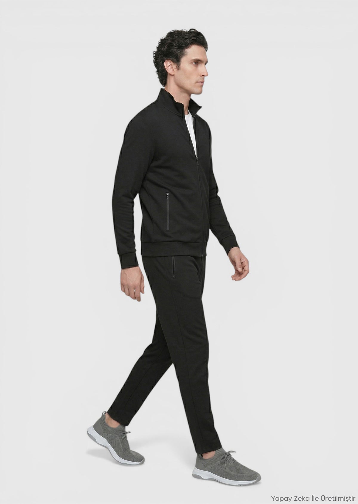 Black Turtleneck Plain Sweatshirt