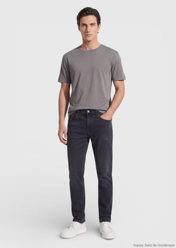 Antrasit Slim Fit Denim Pamuk Karışımlı Pantolon