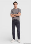 Antrasit Düz Slim Fit Denim Pamuk Karışımlı Pantolon