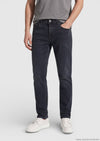 Antrasit Düz Slim Fit Denim Pamuk Karışımlı Pantolon