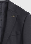 Lacivert Desenli Modern Fit Yün Karışımlı Takım Elbise