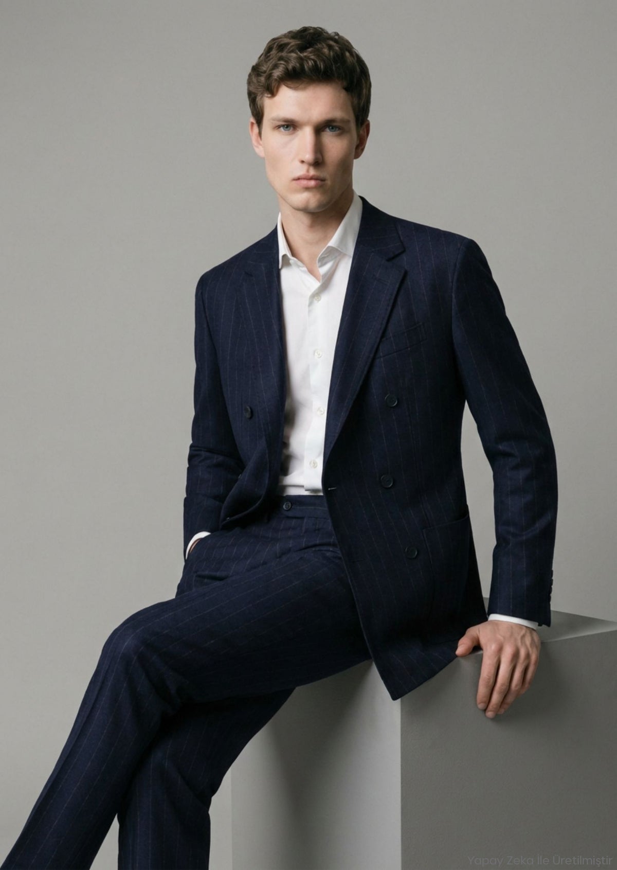 Lacivert Zeroweight Slim Fit %100 Yün Ceket