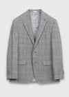 Gri Modern Fit İpek Karışımlı Ceket