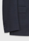 Lacivert Kareli Modern Fit Yün Karışımlı Takım Elbise
