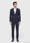Lacivert Kareli Modern Fit Yün Karışımlı Takım Elbise