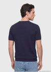 Lacivert Jakarlı %100 Pamuk T-Shirt