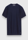 Lacivert Jakarlı %100 Pamuk T-Shirt