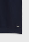 Lacivert Jakarlı %100 Pamuk T-Shirt