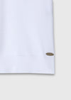 Beyaz Jakarlı %100 Pamuk T-Shirt