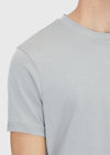 Açık Gri Düz %100 Pamuk T-Shirt