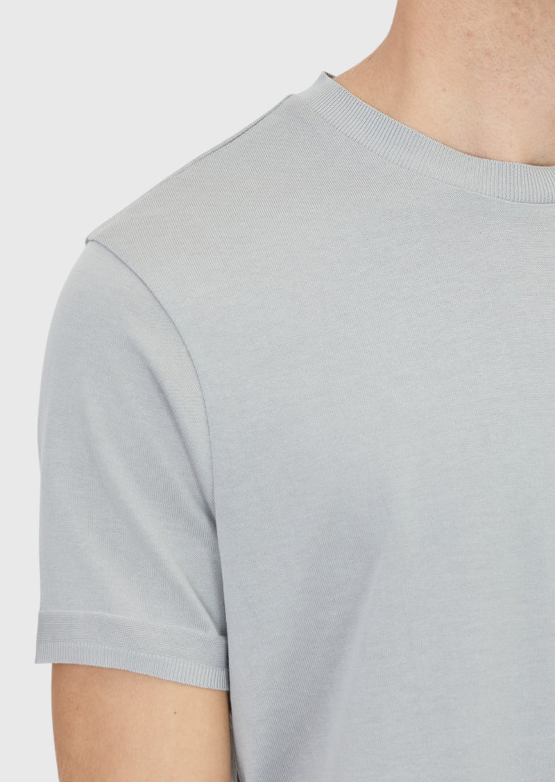 Açık Gri Düz %100 Pamuk T-Shirt