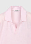 Pembe Düz %100 Keten T-Shirt