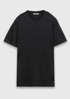 Siyah Düz %100 Keten T-Shirt