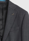 Antrasit Çizgili Modern Fit Yün Karışımlı Takım Elbise