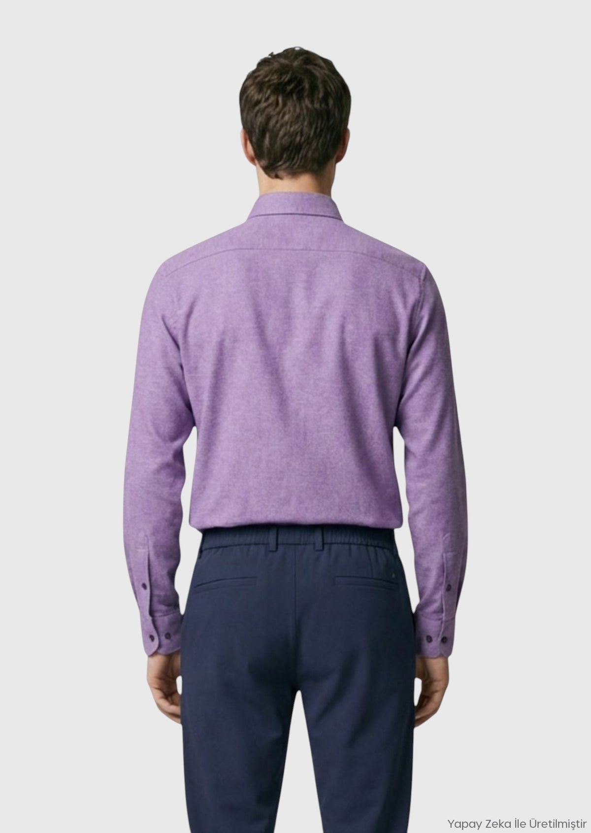 Mor Düz Regular Fit Uzun Dokuma Casual %100 Pamuk Gömlek