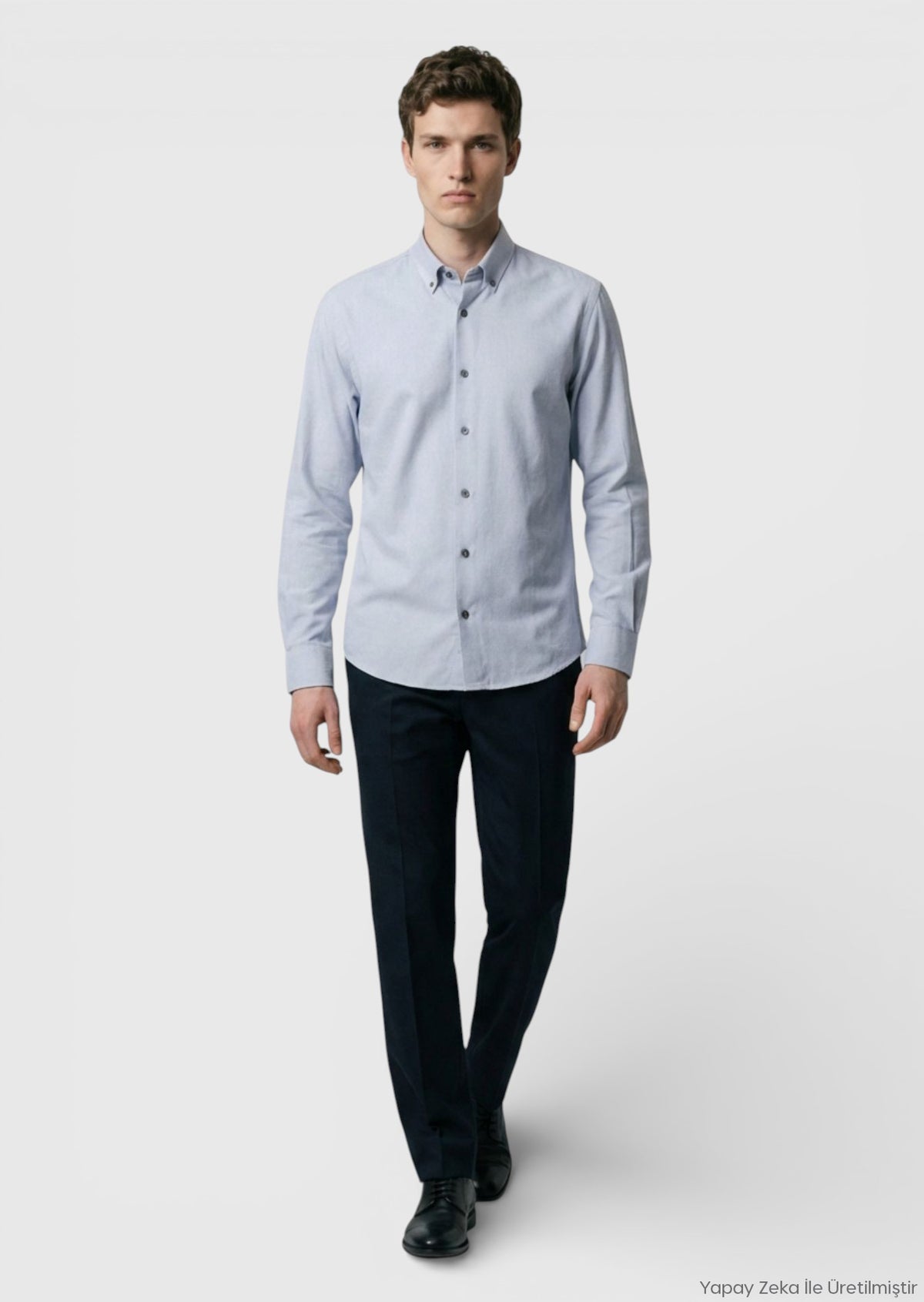 Gri Düz Regular Fit Uzun Dokuma Casual %100 Pamuk Gömlek