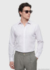 Ekru Çizgili Casual Fit Uzun Dokuma Casual Pamuk Karışımlı Gömlek