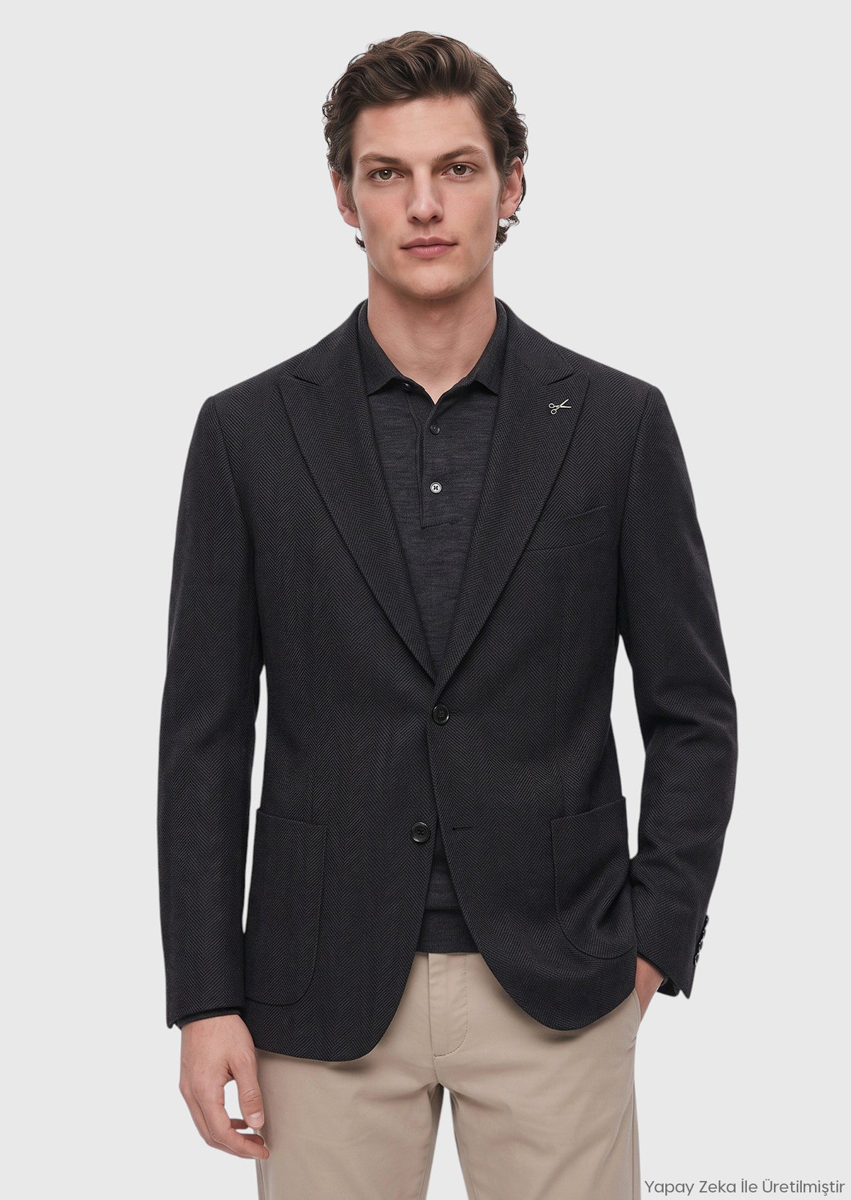 Antrasit Zeroweight Slim Fit Yün Karışımlı Ceket