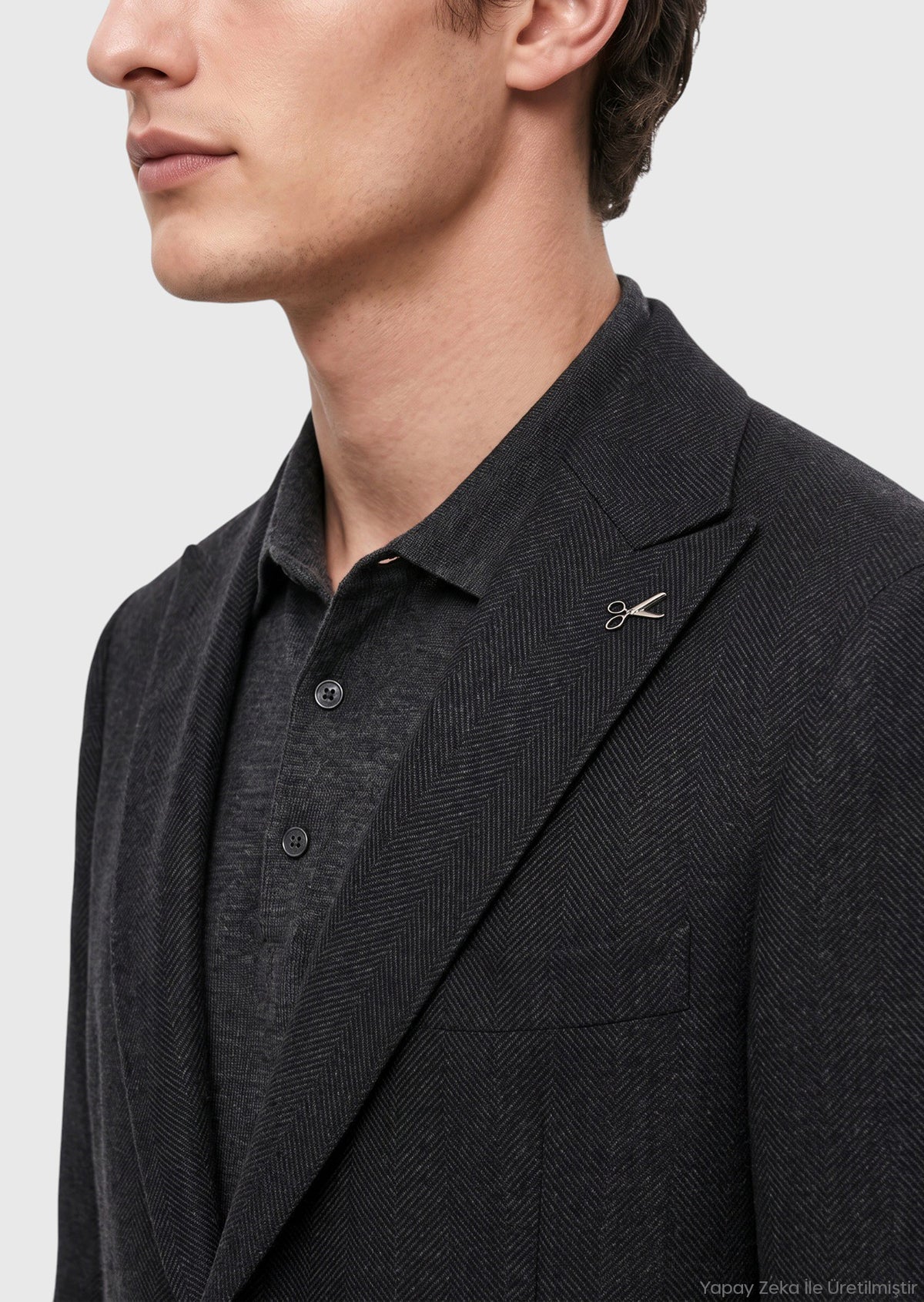 Antrasit Zeroweight Slim Fit Yün Karışımlı Ceket