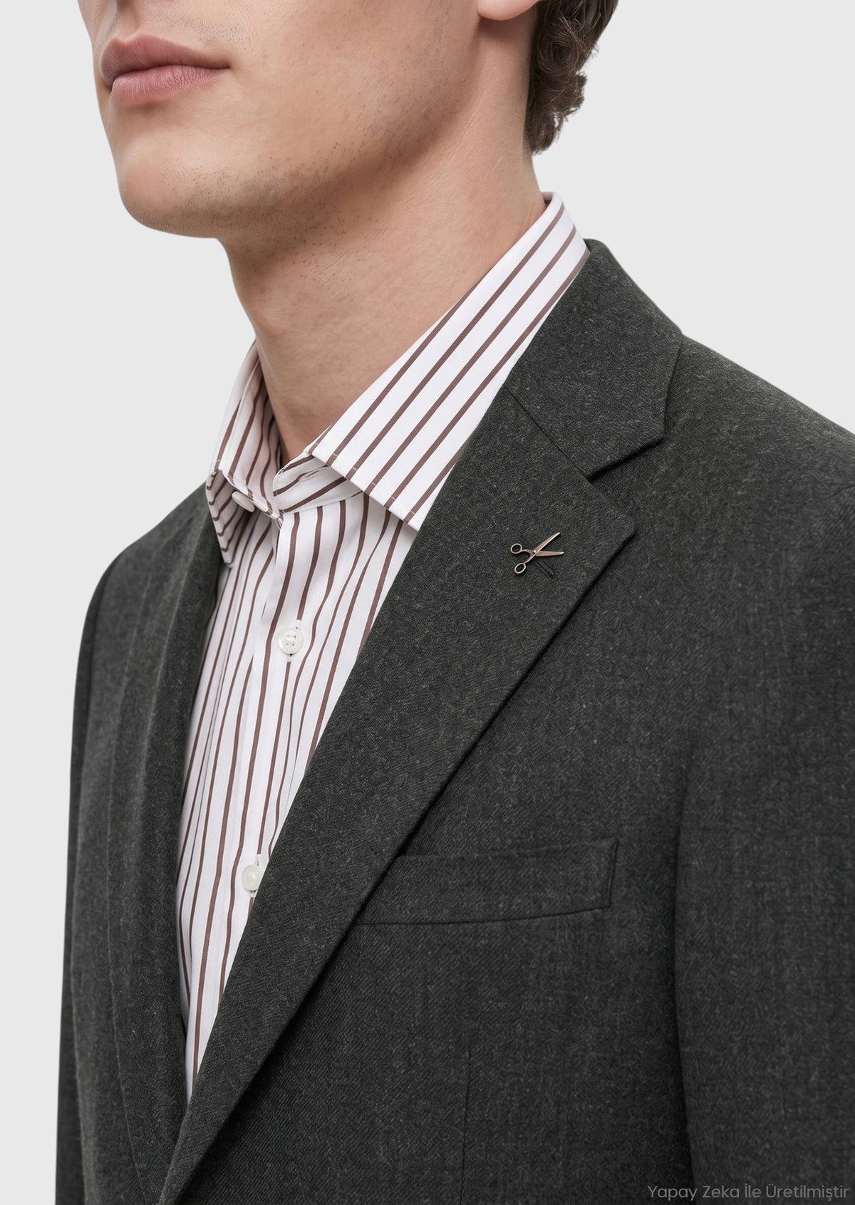 Yeşil Düz Zeroweight Slim Fit %100 Yün Takım Elbise